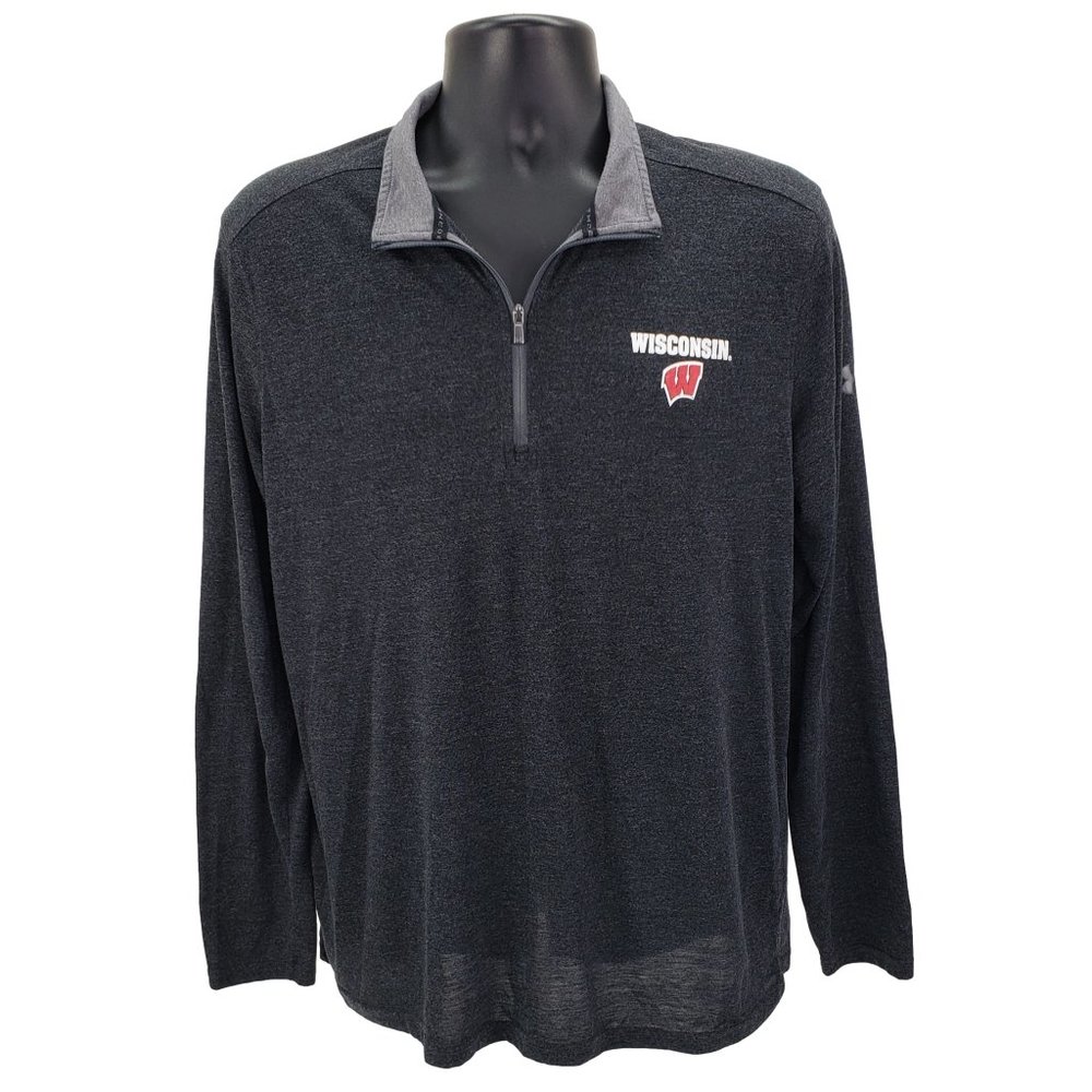 Wisconsin Badgers Men's Large Under‎ Armour 1/4 Zip Lightweight Pullover Shirt